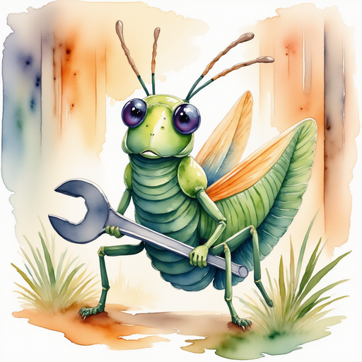 Buzzywhirl holds a shiny wrench. In the background, wooden barn walls glow in the sunlight.