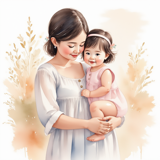 Mother hugging Grace