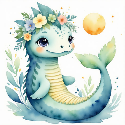 Nessie Sparkles listening carefully In the background, soft glow from the moon.