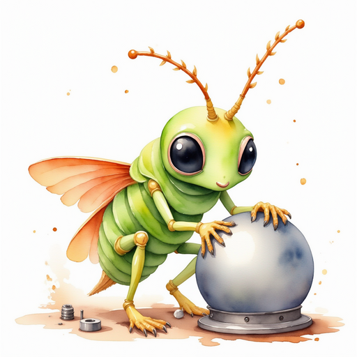 Leo diligently polishing a silver helmet to a shine, with various tools scattered around. Old machine parts and scattered nuts and bolts