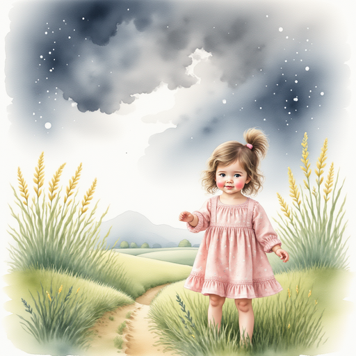 Sofia talking to the thunderstorm cloud.