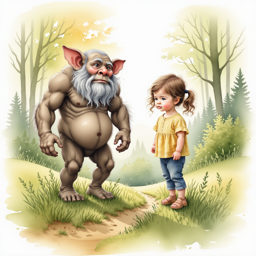 Sofia standing in front of the grumpy old troll, not backing down.