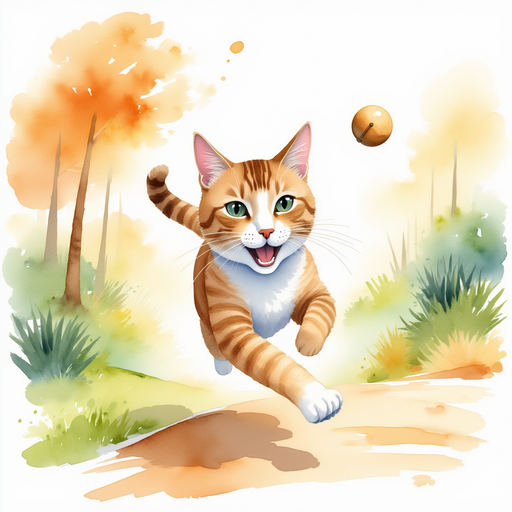 Buster running away with Luna's bell.