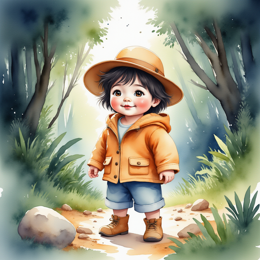 Conan reaching down to pick up a pebble that begins to glow and sing as he touches it. the dense, shadowy woods