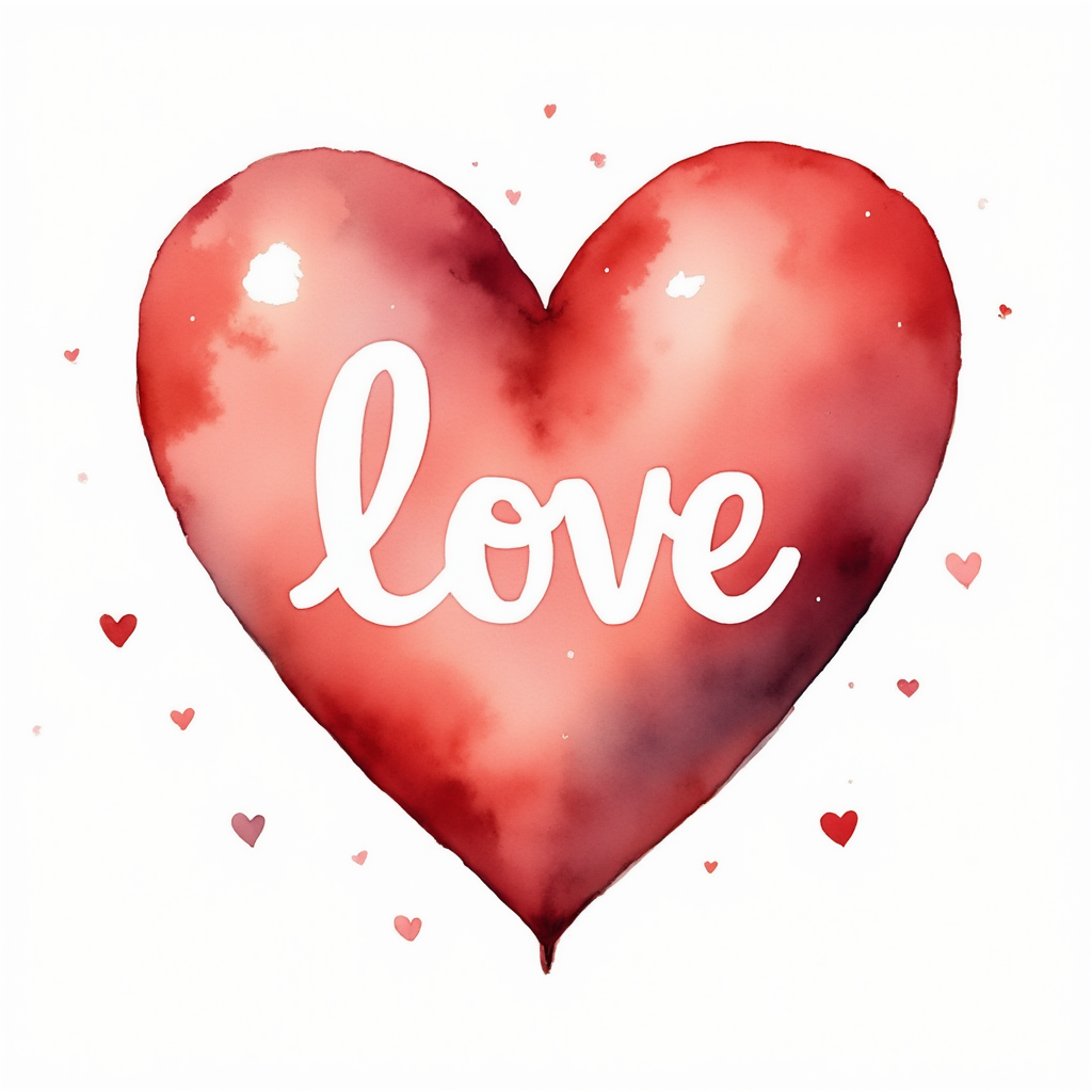 A big heart with the "Love" on it