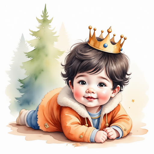 King Doodle Bum lying on the ground with a surprised expression. In the background tall chocolate trees sway.