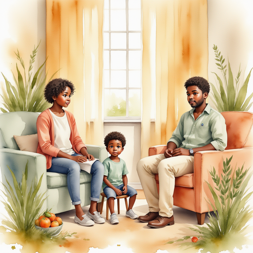 Michael's parents sitting him down in the living room, looking serious.