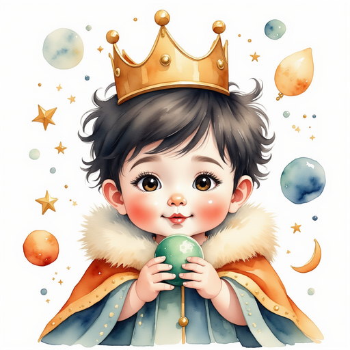 King Doodle Bum presses the emerald button eagerly. In the background, softly glowing gadgets