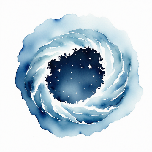 Two breeze currents swirl together in a twisty circle. In the background, faint stars peek through.