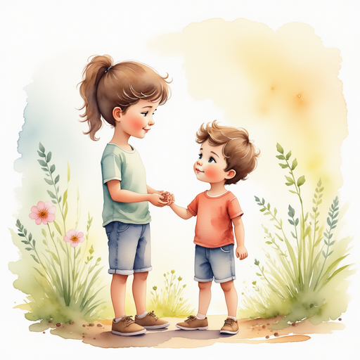 Diego talking to a middle-aged woman.