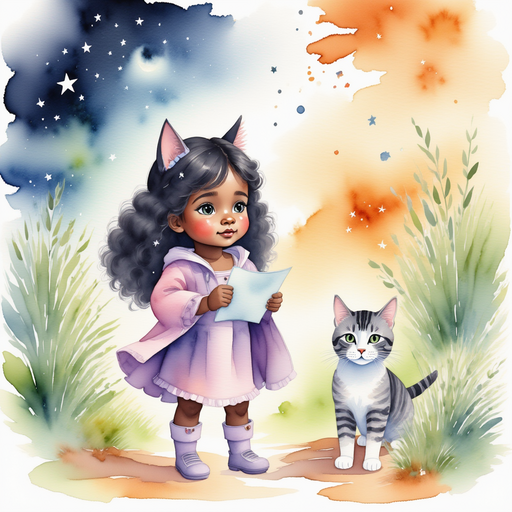 Luna Lighthug clutching a folded map as she peers toward a distant clearing. In the background, softly glowing fireflies dance between twisting branches