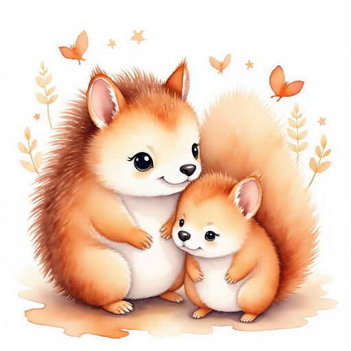 Sammy the squirrel, his eyes lighting up with joy as he listens to Henry's cheerful music. In the background, forest creatures gather around, listening attentively.