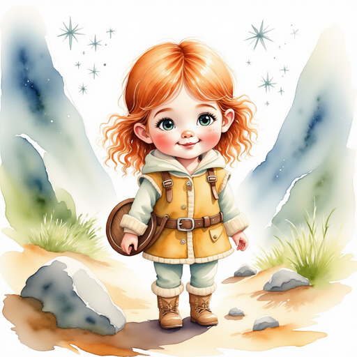 Bolda stands near a sparkling stone. In the background, shimmering rocks twinkle.