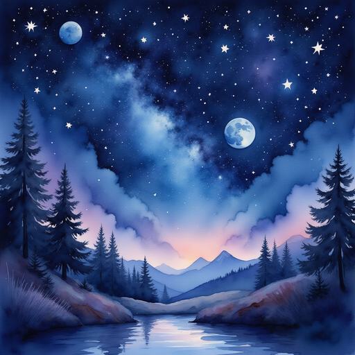 A beautiful night sky of stars