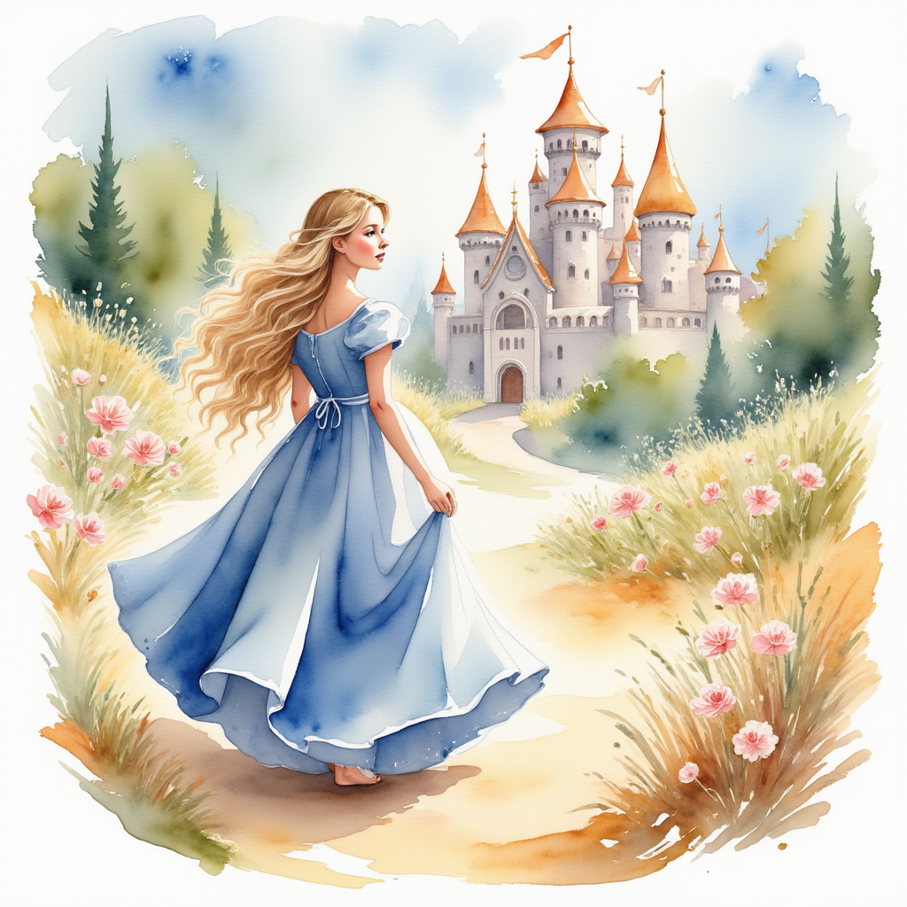 Show a princess in a magical kingdom