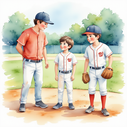 Surprised baseball teammates looking at Lee