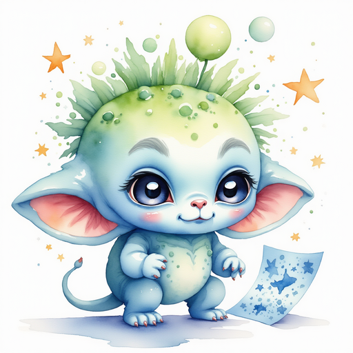Zibloo gazes down with a small frown, holding a glowing star map. In the background, gentle lights form swirling patterns.