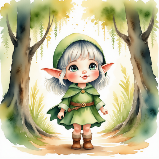 Flicker Sparkleaf stands below giant, twisted roots, looking upward with bright, curious eyes. In the background, soft golden light dapples the ground.