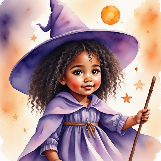 Willow Charms who is black waves her wand high, a sparkle in the air around her. In the background, warm sun rays shine down.