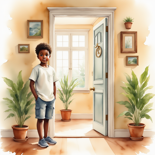 Michael standing at the door of their living room.