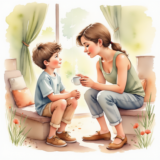 Diego talking to Mrs. Garcia