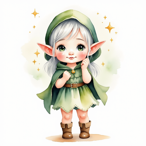 Flicker Sparkleaf cups a hand to her ear, listening. In the background, subtle star patterns.