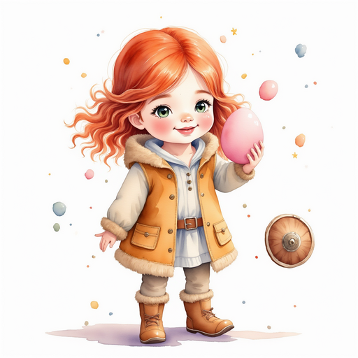 Bolda presses her ear to a pink egg. In the background, glowing shapes twirl gently.