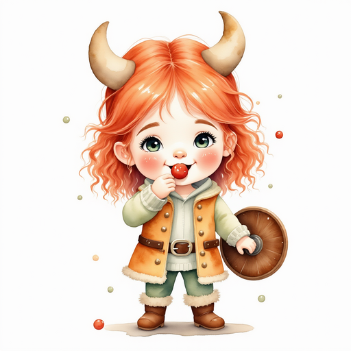 Show Bolda the Bright biting into a bright berry, a small smile on her face. In the background are a few floating bubbles.