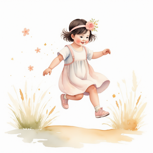 Grace's shoe flying off her foot.
