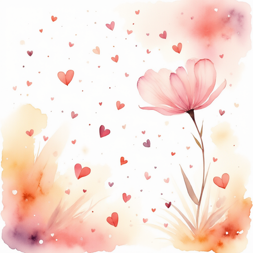 Show the tiny heart-shaped petals trembling in the wind. In the background, floating musical notes