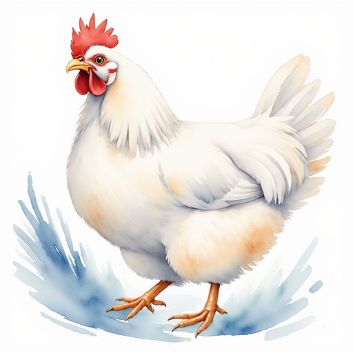 Cluckster flutters her wings excitedly. In the background, a swirling stream