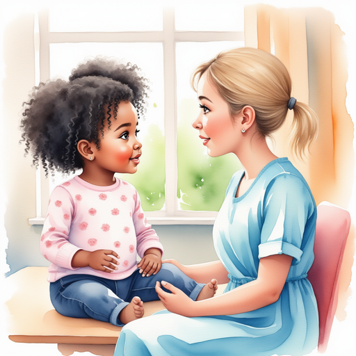 Ava in school, talking to the nurse.