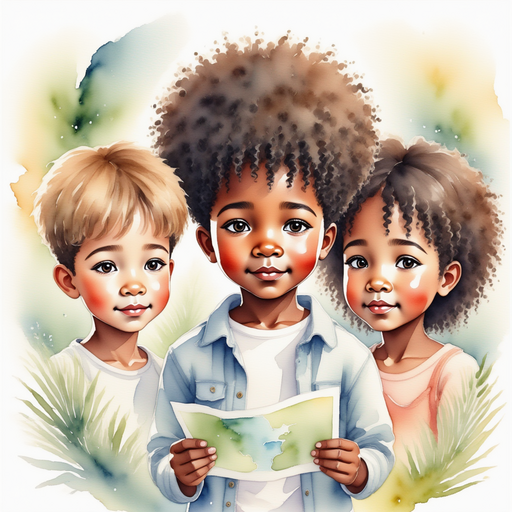 Michael sharing the map with his friends, all of them huddled together.