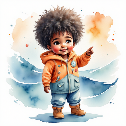 Zippy Zapata points at a patch of warm, rising ocean air. In the background, the deep ocean sparkles.