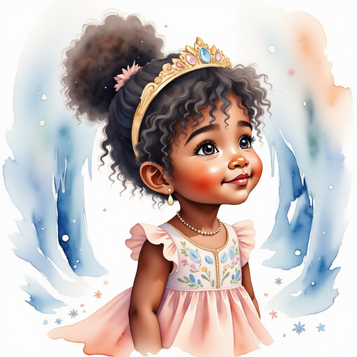 Princess Zoombella - who is black - gazes up at the icy archway, humming softly. In the background, patches of glistening snow