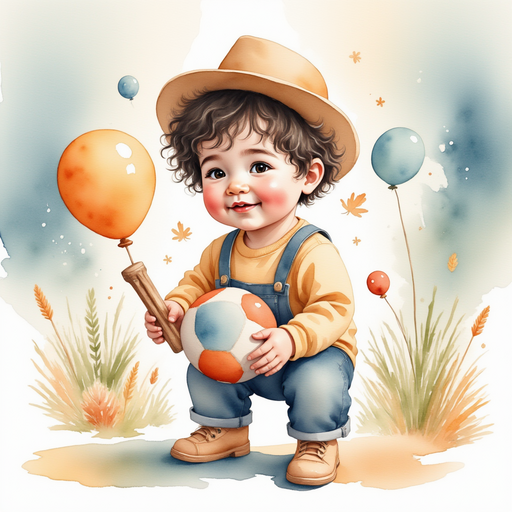 A Mexican baby boy playing with toys