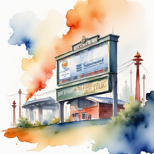 The glowing scoreboard stands tall In the background, a soft haze of multi-colored steam drifts by