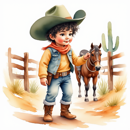 Show Cactus Cody checking the mare’s saddle, his head tilted in concentration. In the background, a low wooden fence curves around a neat corral