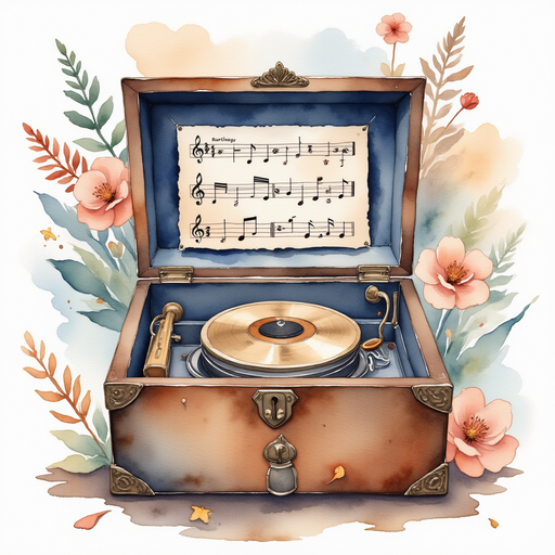 A music box playing a song