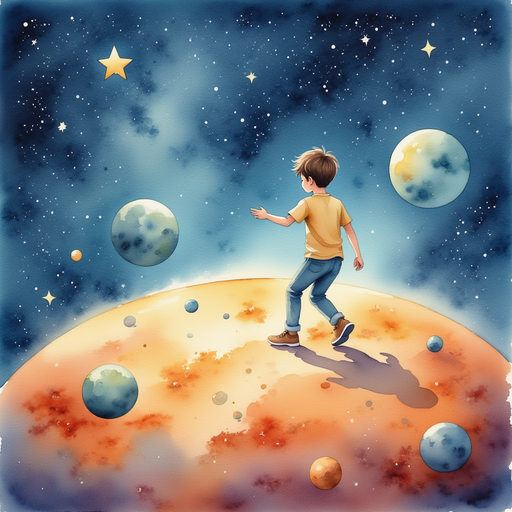 Starla guiding Lee through the star's surface.