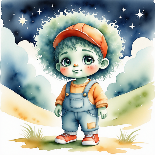 Zigzag Zander stands with a puzzled look on his face. In the background, gentle hills arc under a starry sky.