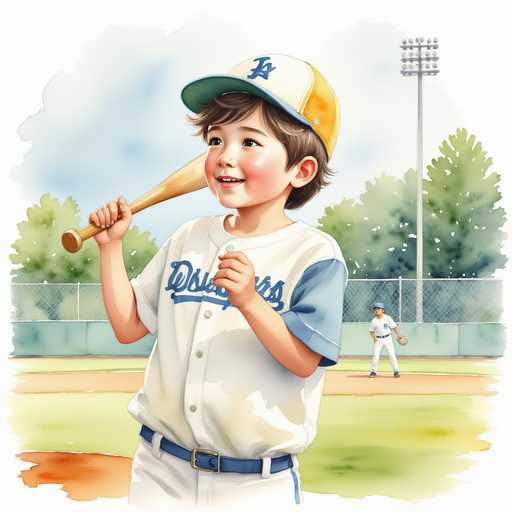Lee cheering for his baseball team
