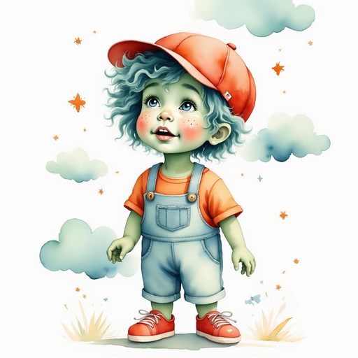 Zigzag Zander holds the shiny piece, gazing up at the sky. In the background, fluffy clouds gather overhead.