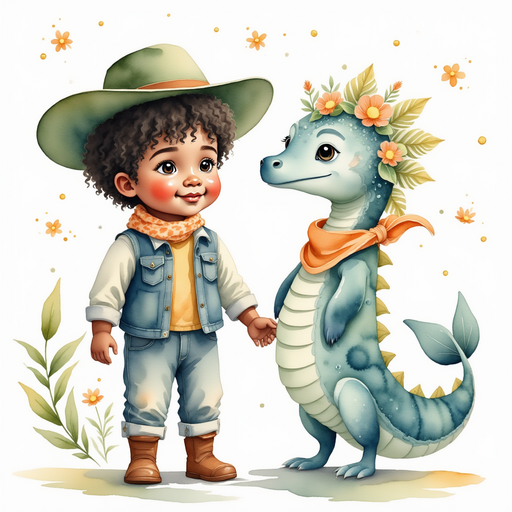 Nessie Sparkles and Cactus Cody - who is black - stand close, humming softly. In the background, fireflies glow faintly.