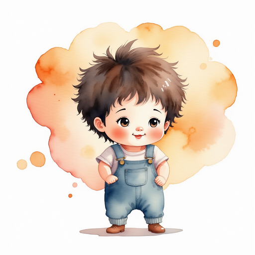 A thought bubble with a Mexican baby boy inside