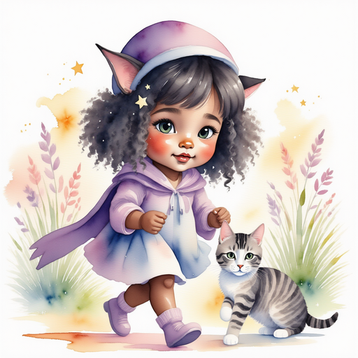 Luna Lighthug - who is black - and a gnome gather ribbons into a small box. In the background, tall flowers sway gracefully.