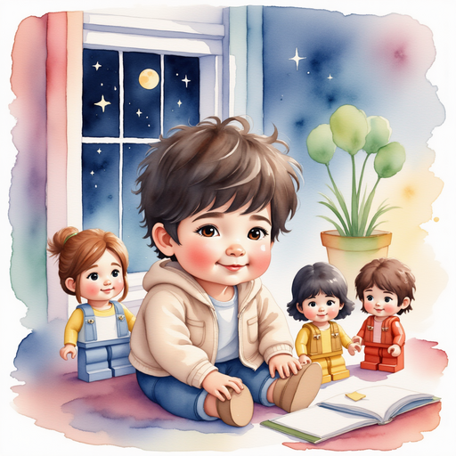 Illustrate Mario asleep at his desk, with a faint, dreamy glow surrounding him as he enters the vibrant Lego world. In the background, a window showing the night sky with stars.