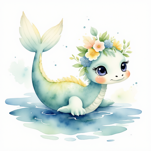 Nessie Sparkles stretches by the shore. In the background, rippling water sparkles.