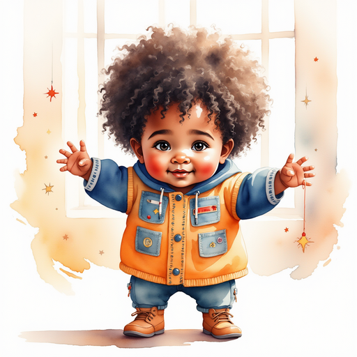 Show Zippy Zapata stretching his arms wide. In the background there is a soft glow from a window.