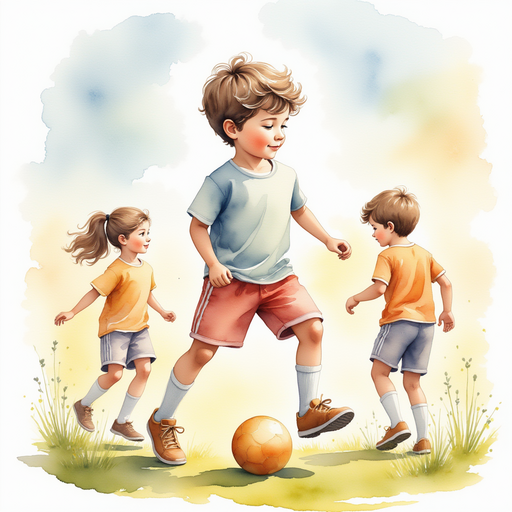 Diego along with his friends with a golden soccer ball